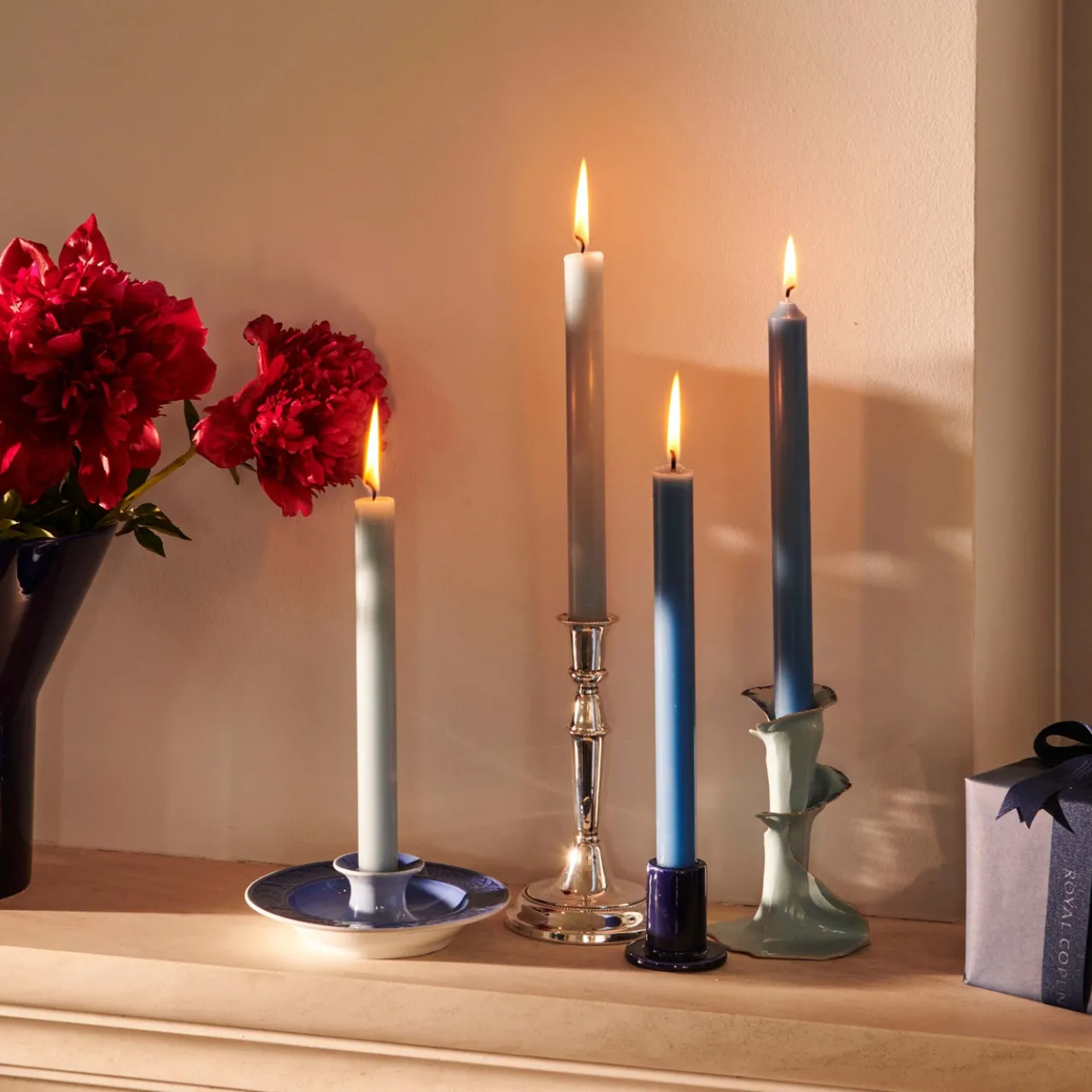 Blue Collectibles Candle Holder, 15 cm