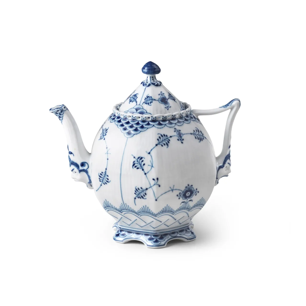 Blue Fluted Full Lace Teapot, 70 cl