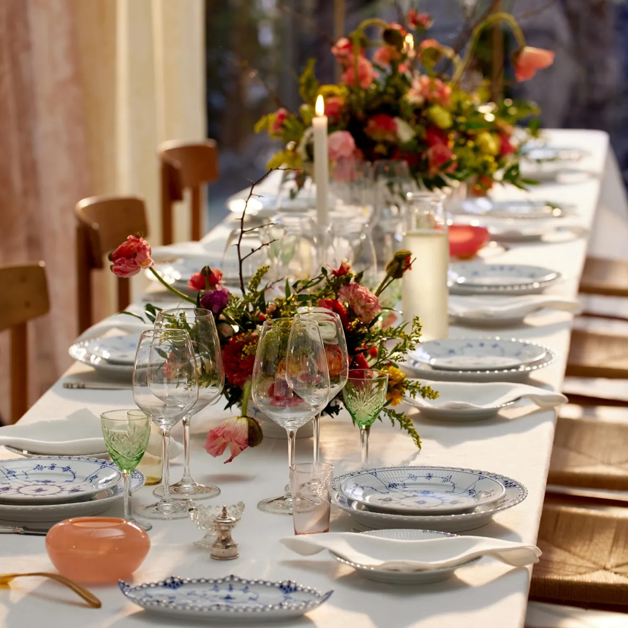 Blue Fluted Full Lace Dish, 24.5 cm