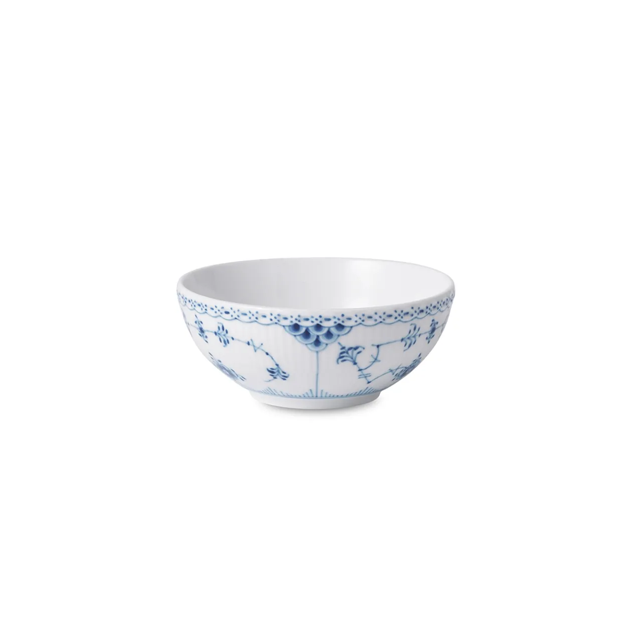 Blue Fluted Half Lace Deep Bowl, 50 cl