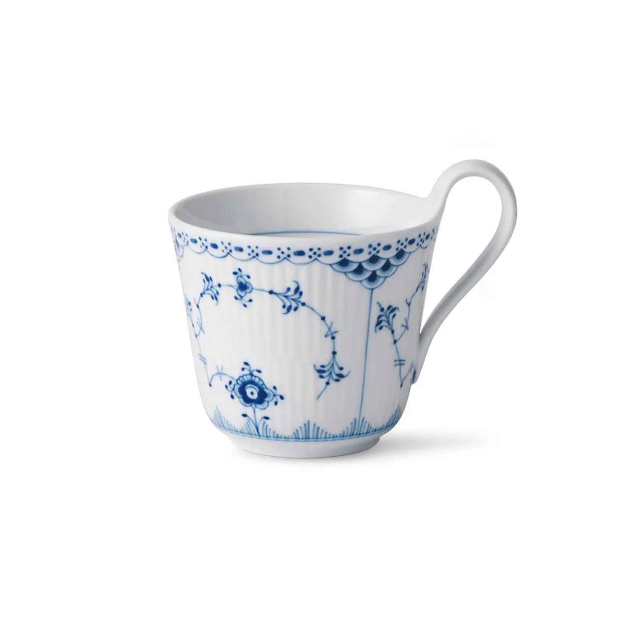 Blue Fluted Half Lace High Handle Cup, 33 cl