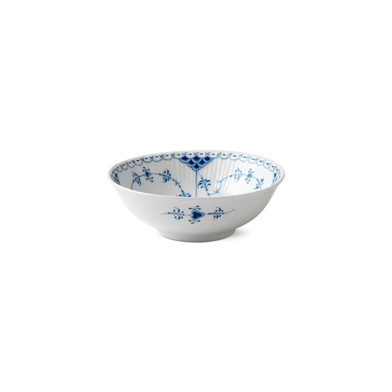 Blue Fluted Half Lace Bowl, 35 cl