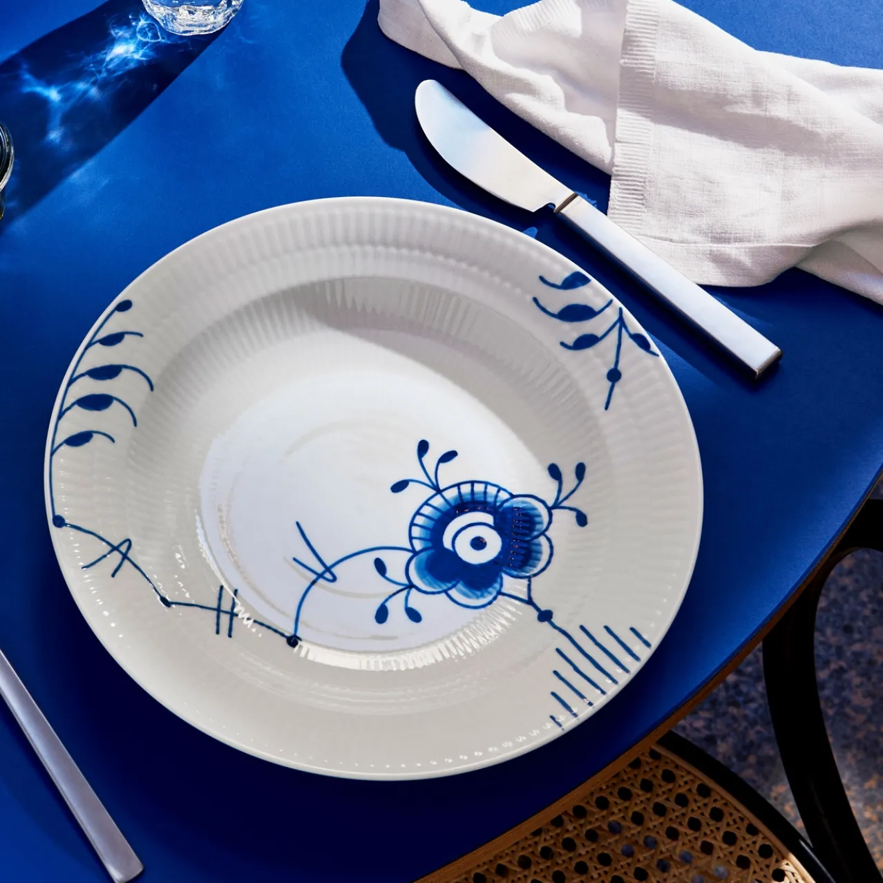 Blue Fluted Mega Deep Plate, 27 cm
