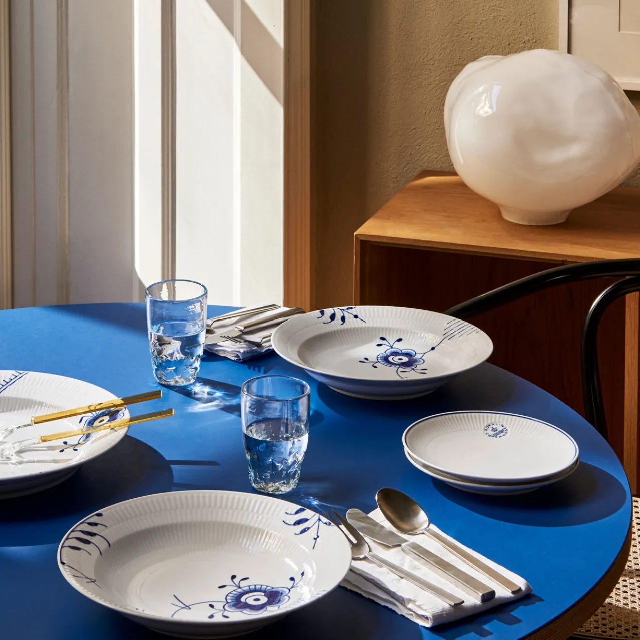 Blue Fluted Mega Deep Plate, 27 cm