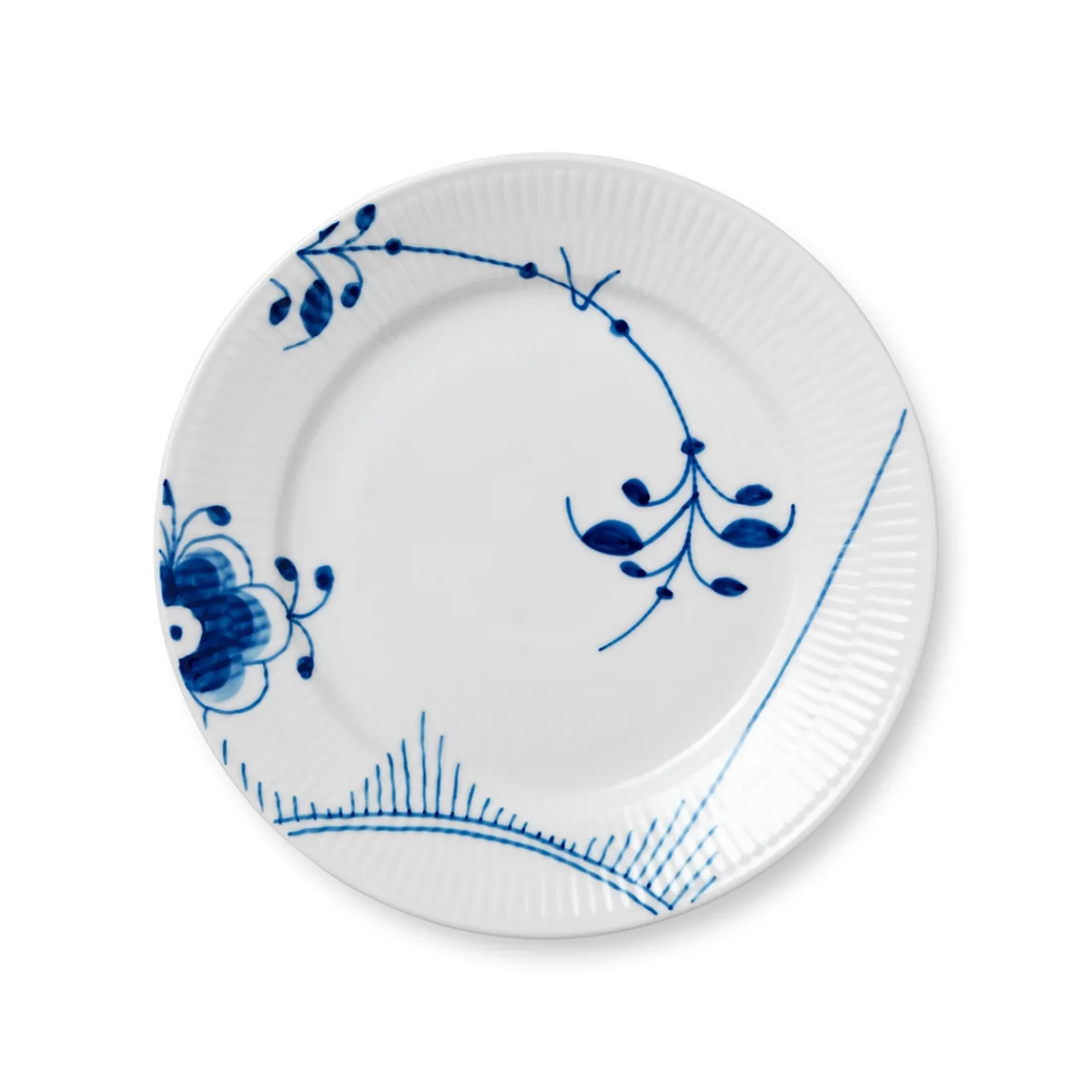 Blue Fluted Mega Plate, Decoration 2, 22 cm