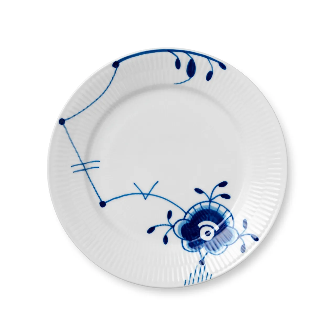 Blue Fluted Mega Plate, Decoration 6, 22 cm