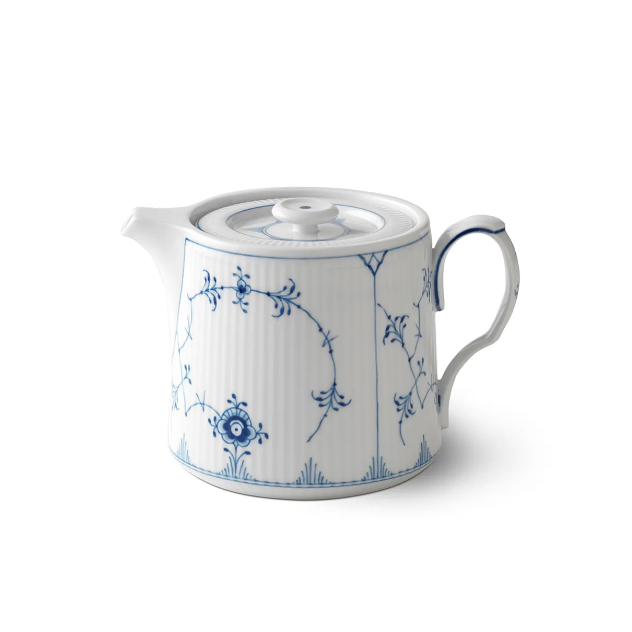 Blue Fluted Plain Teapot, 75 cl