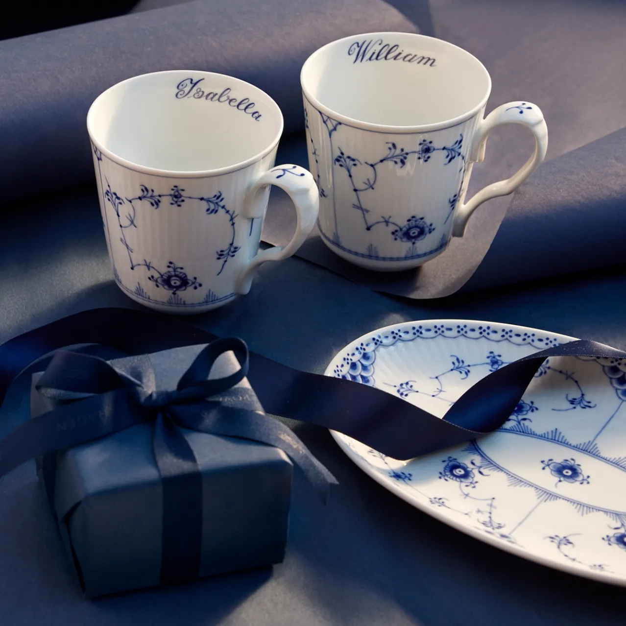 Blue Fluted Plain Cup, Bespoke, 37 cl, 2 pcs