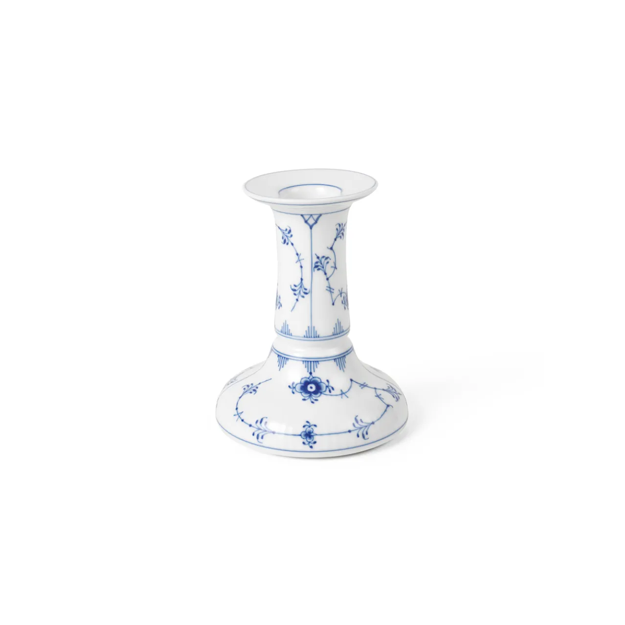 Blue Fluted Plain Candle Holder, 11.5 cm