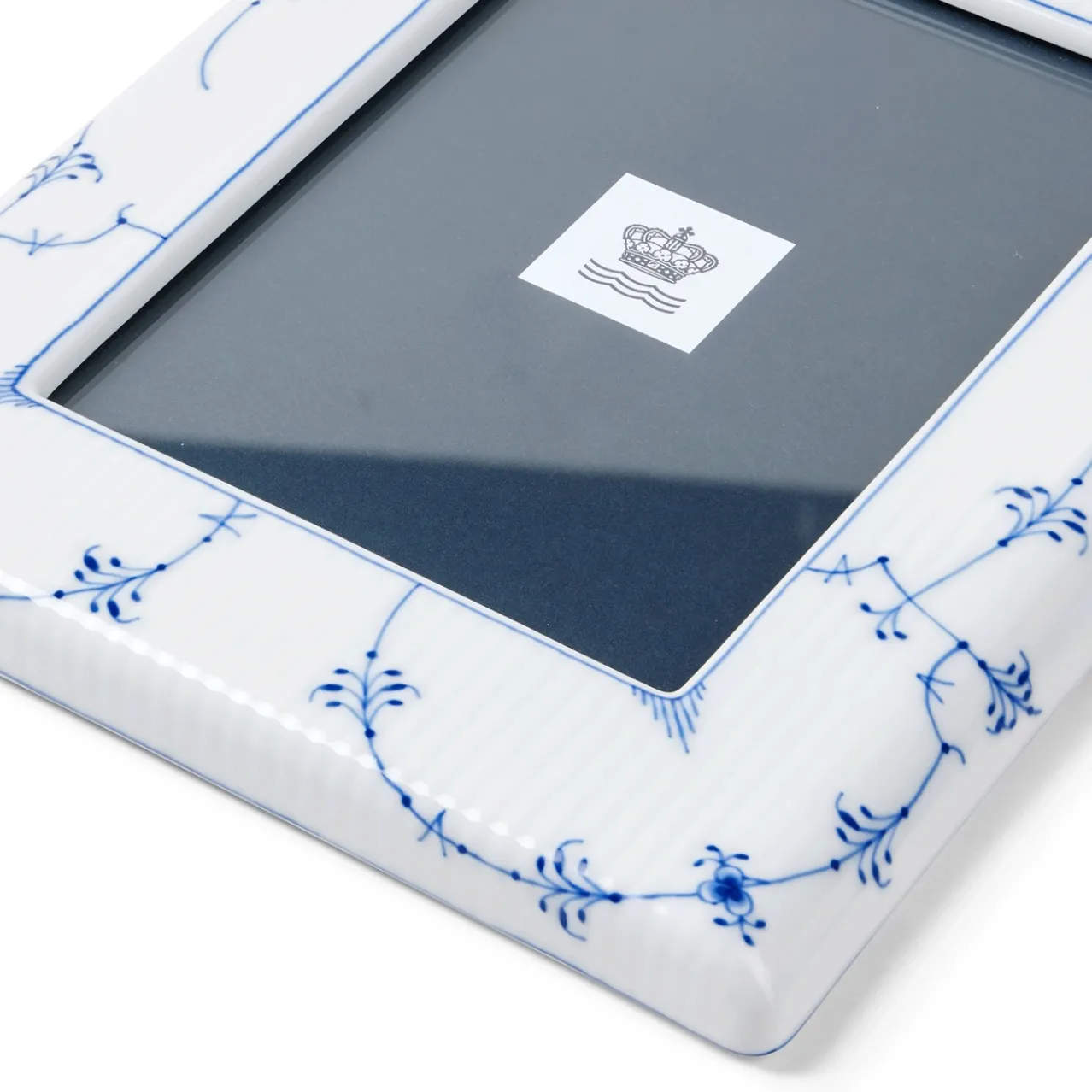 Blue Fluted Plain Picture Frame, 21 cm