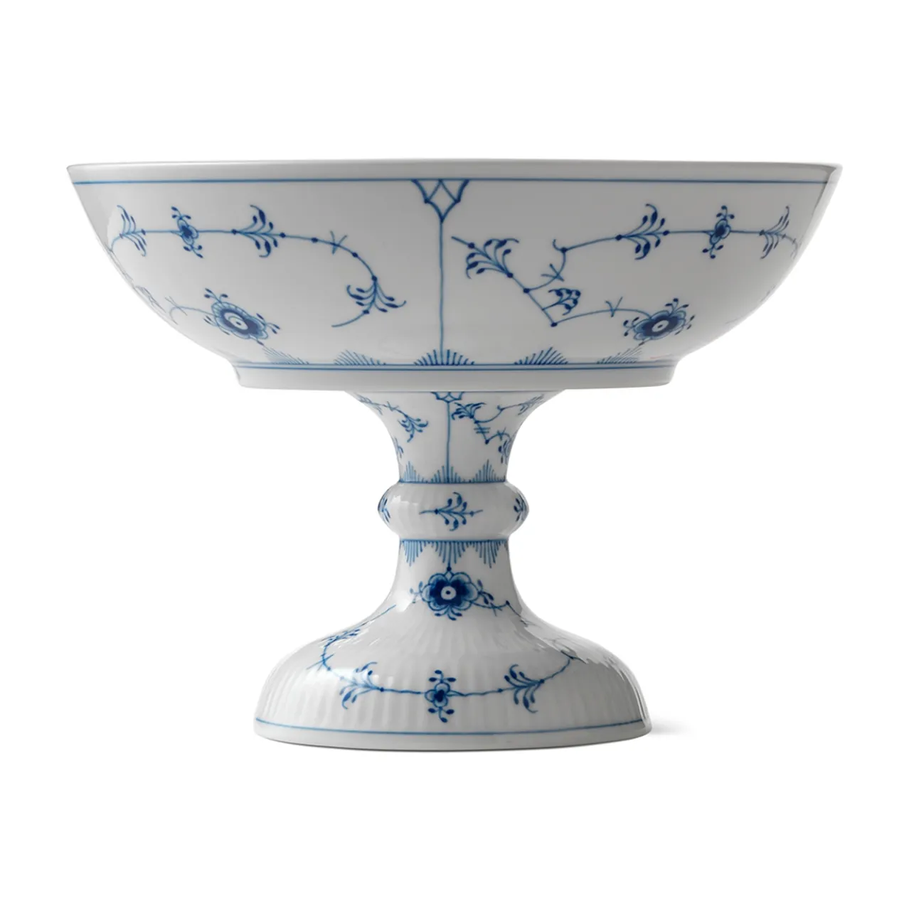 Blue Fluted Plain Bowl on High Foot, 80 cl