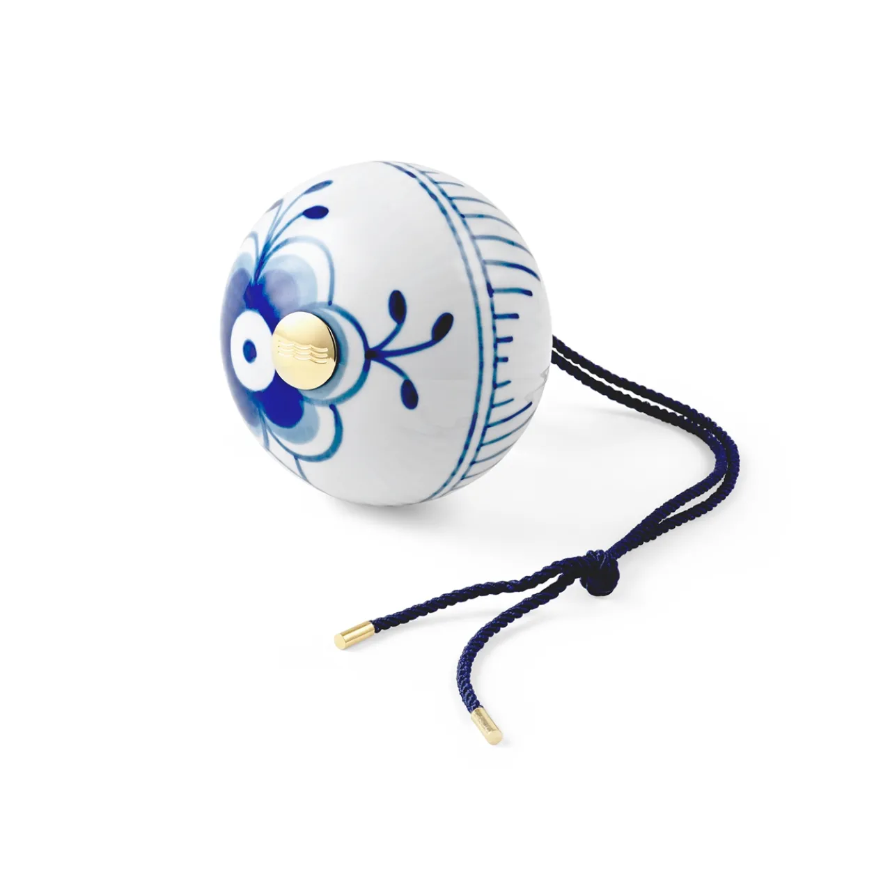 Blue Fluted Plain Christmas Bauble, 9.5 cm