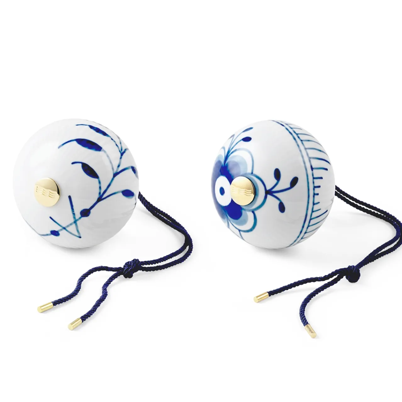 Blue Fluted Plain Christmas Bauble, 9.5 cm