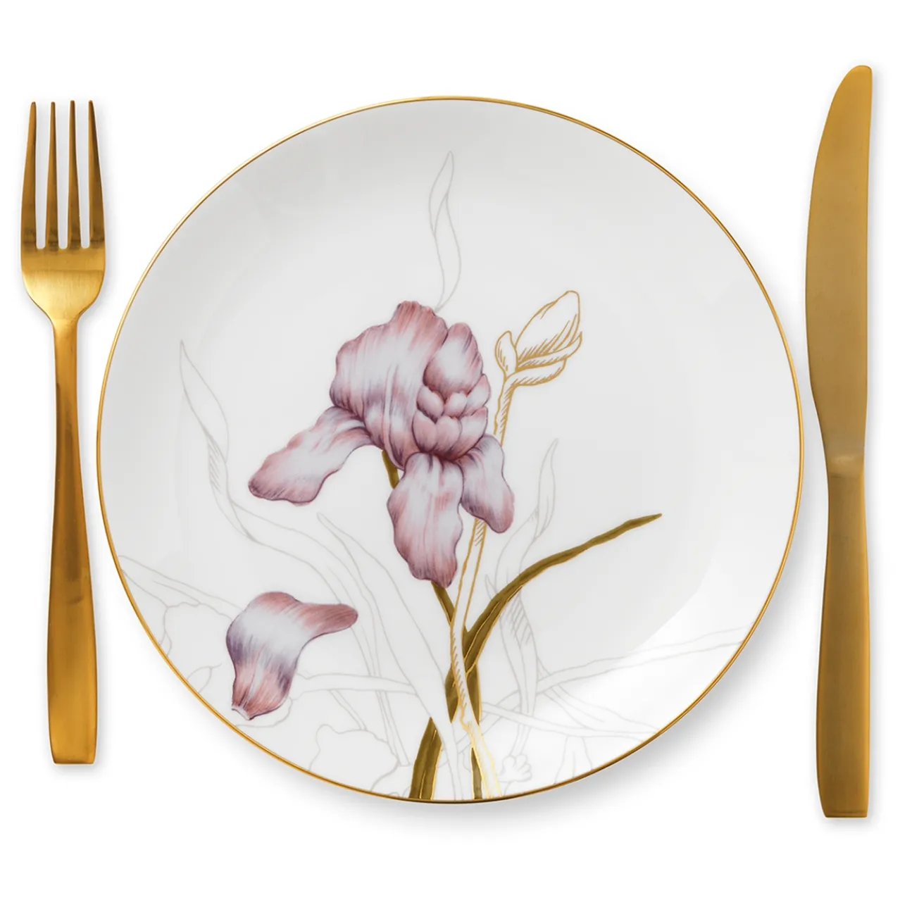 Flora Plate, Iris, 22 cm