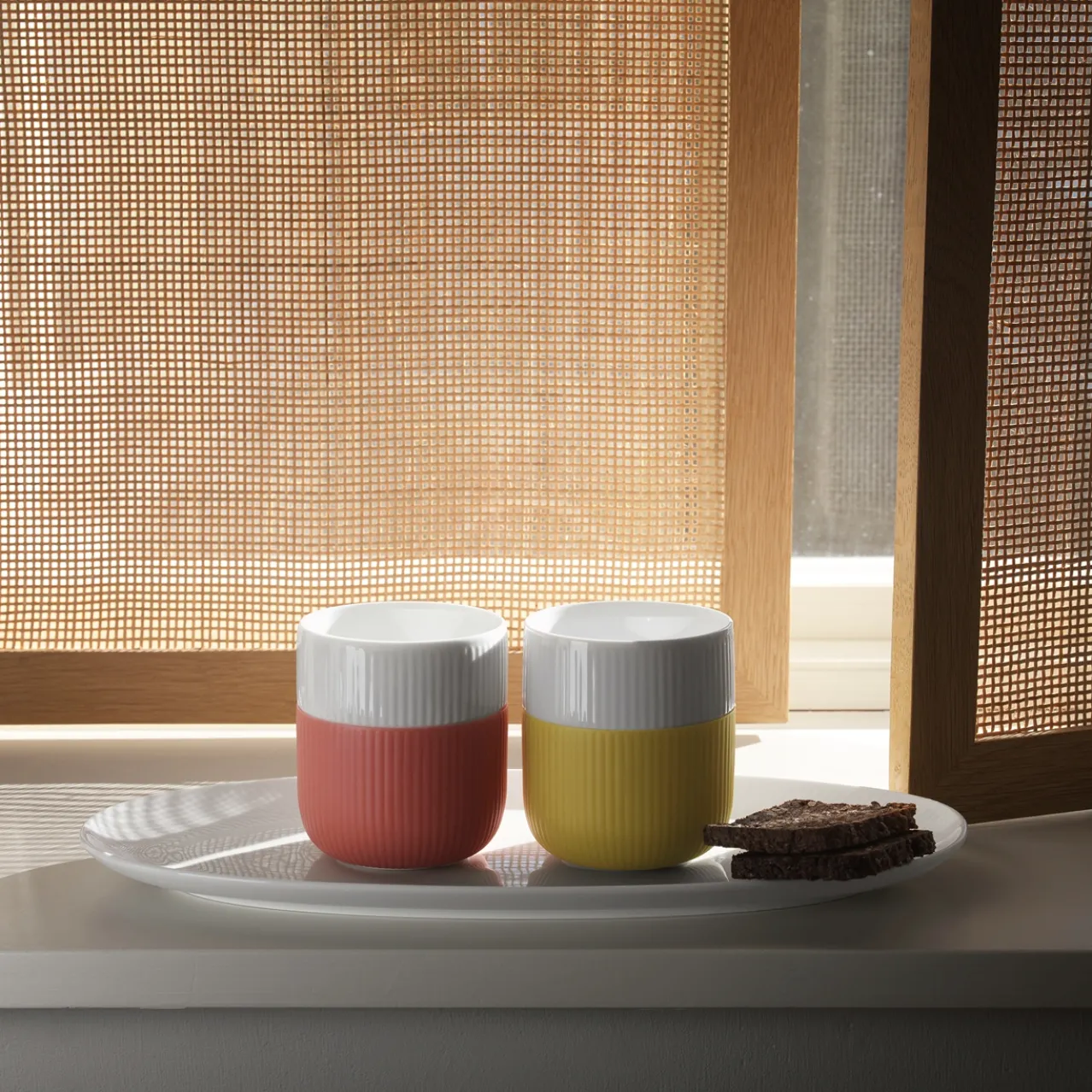 Fluted Contrast Thermal Mug, Rye, 35 cl