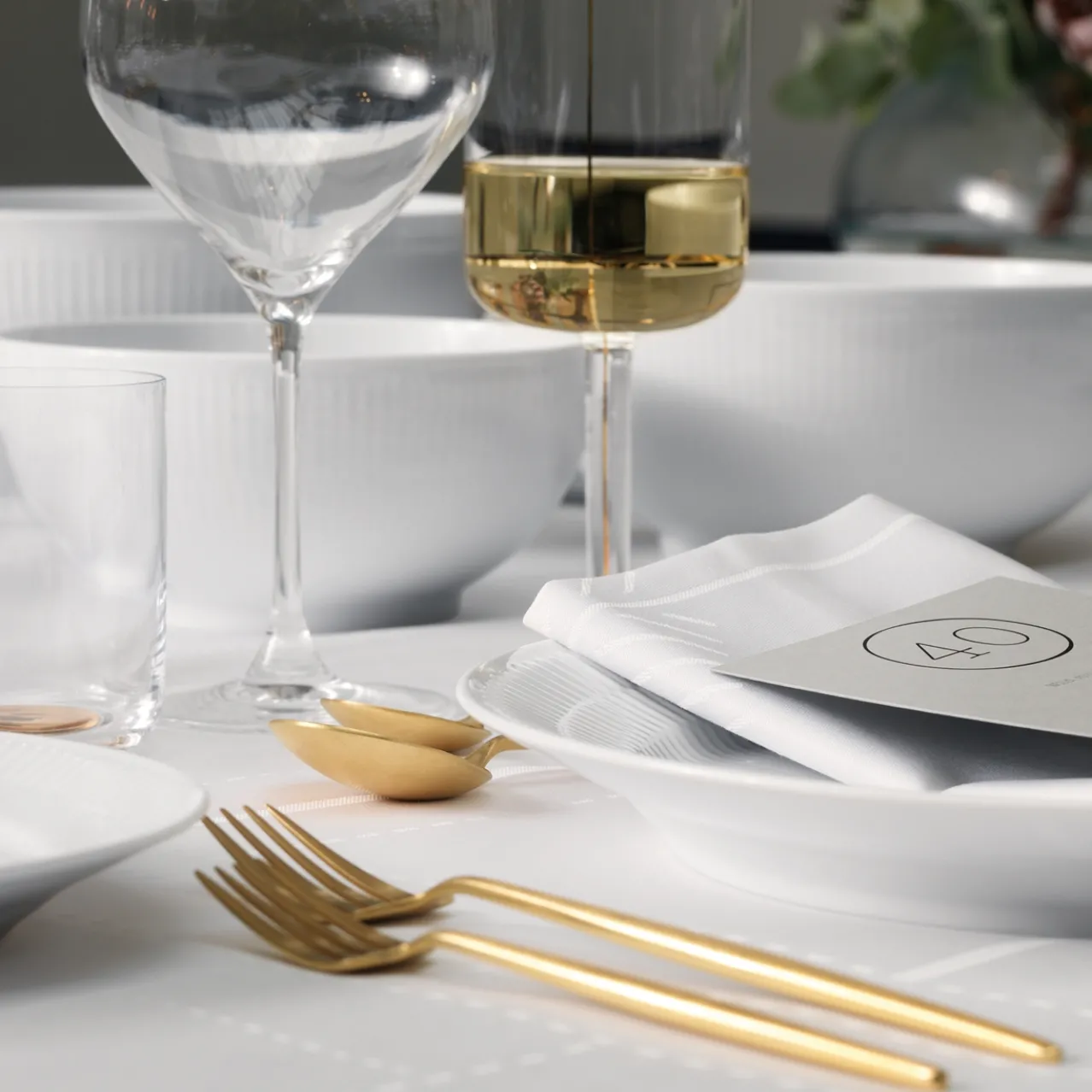 White Fluted Bowl, 110 cl