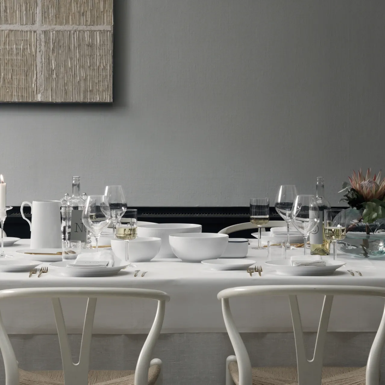 White Fluted Bowl, 110 cl