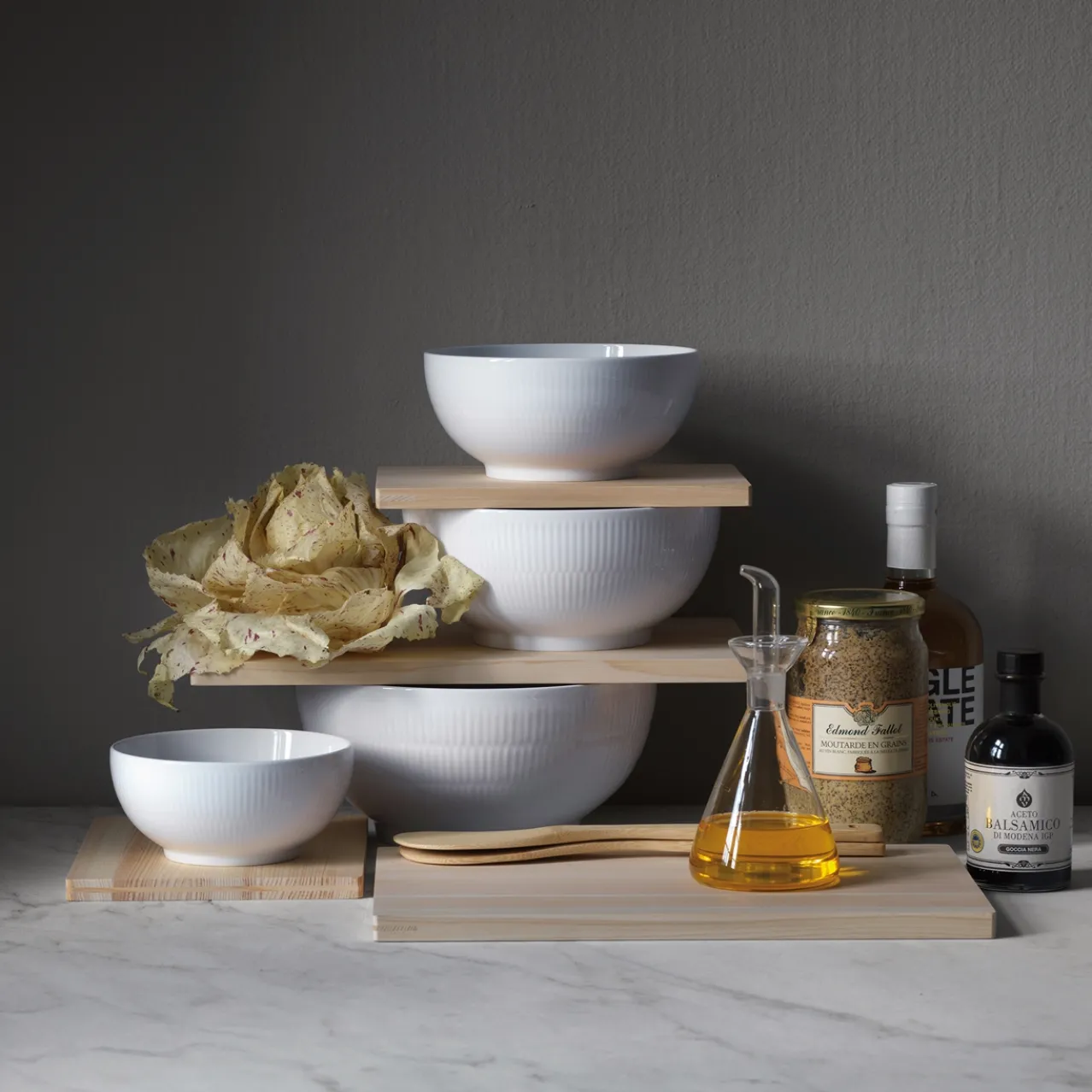 White Fluted Bowl, 110 cl