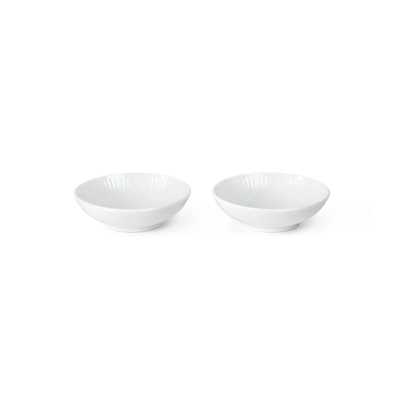 White Fluted Bowl, 9 cl, 2 pcs