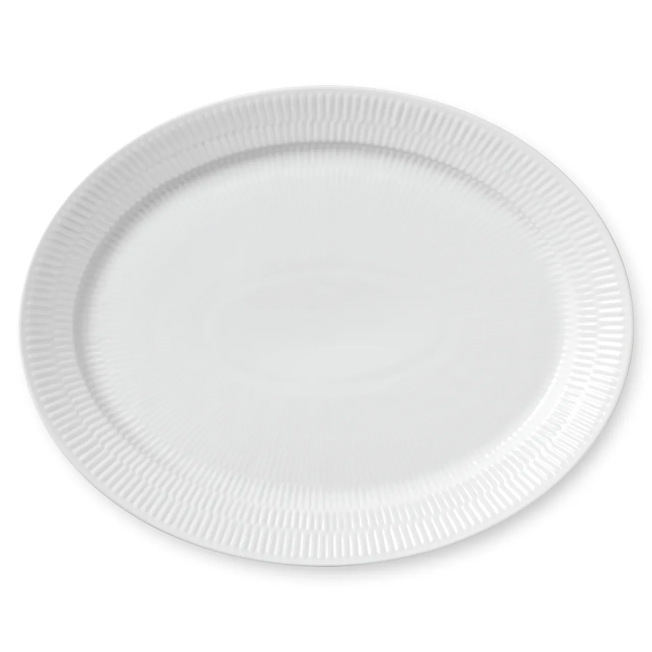 White Fluted Dish, 35 cm