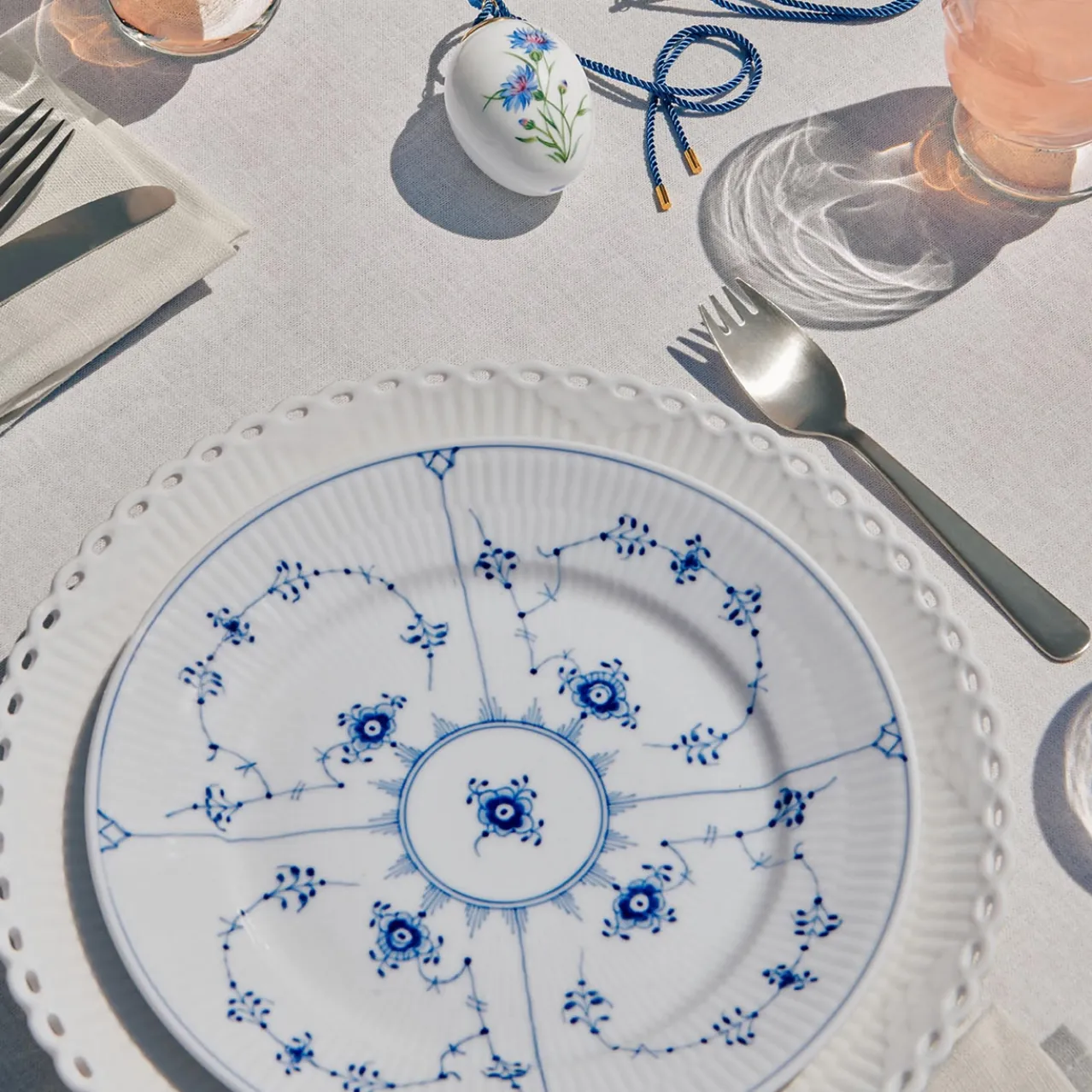 White Fluted Full Lace Plate, 19 cm