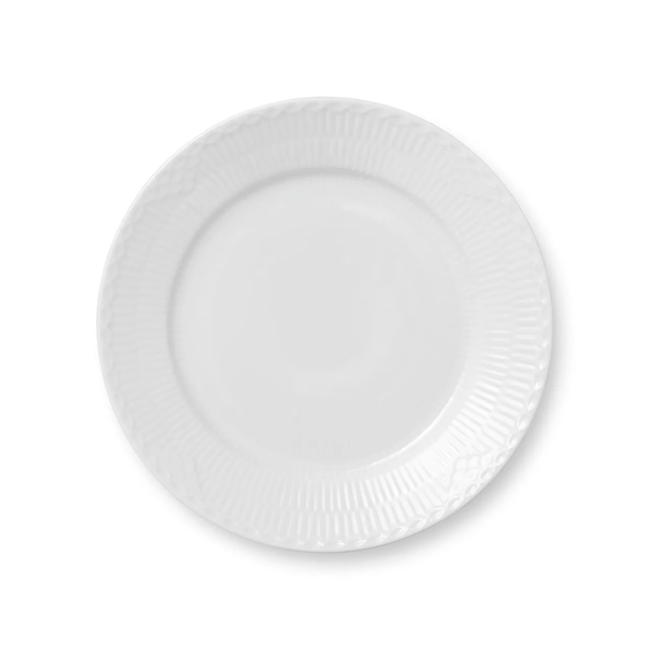 White Fluted Half Lace Plate, 22 cm