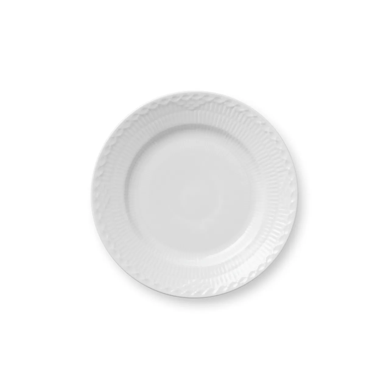 White Fluted Half Lace Plate, 17 cm