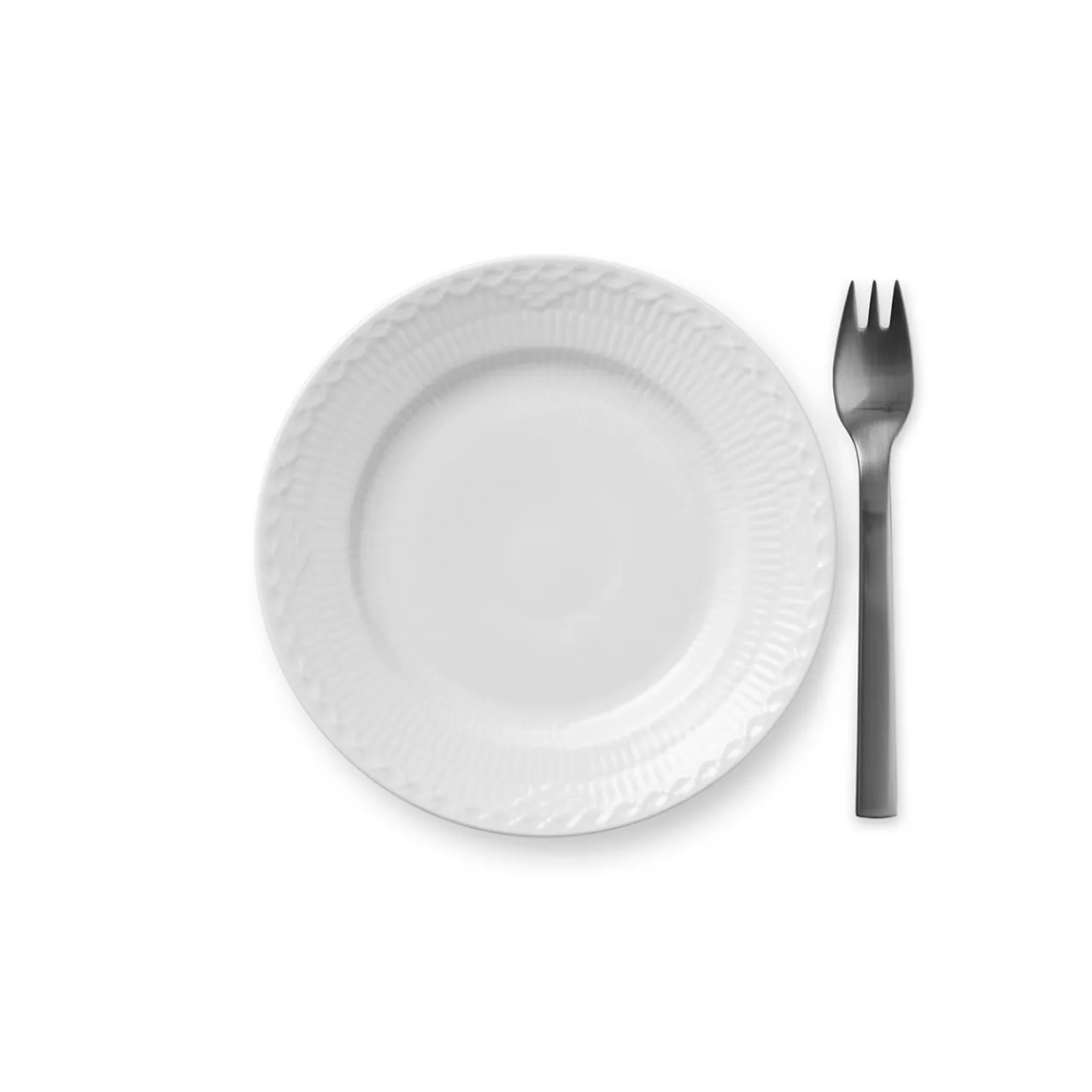 White Fluted Half Lace Plate, 17 cm