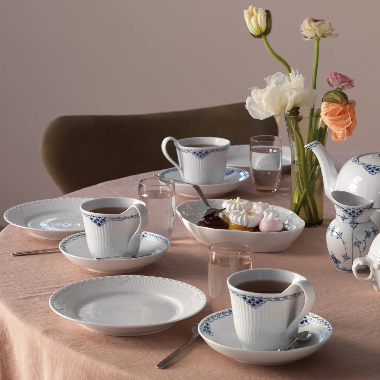 White Fluted Half Lace Plate, 19 cm