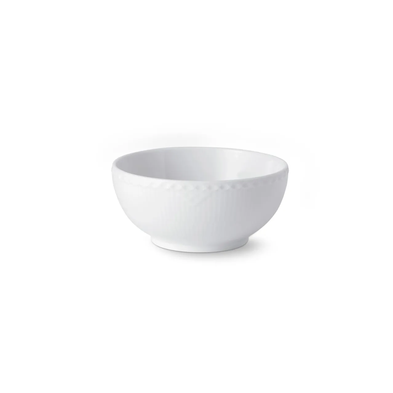 White Fluted Half Lace Bowl, 73 cl