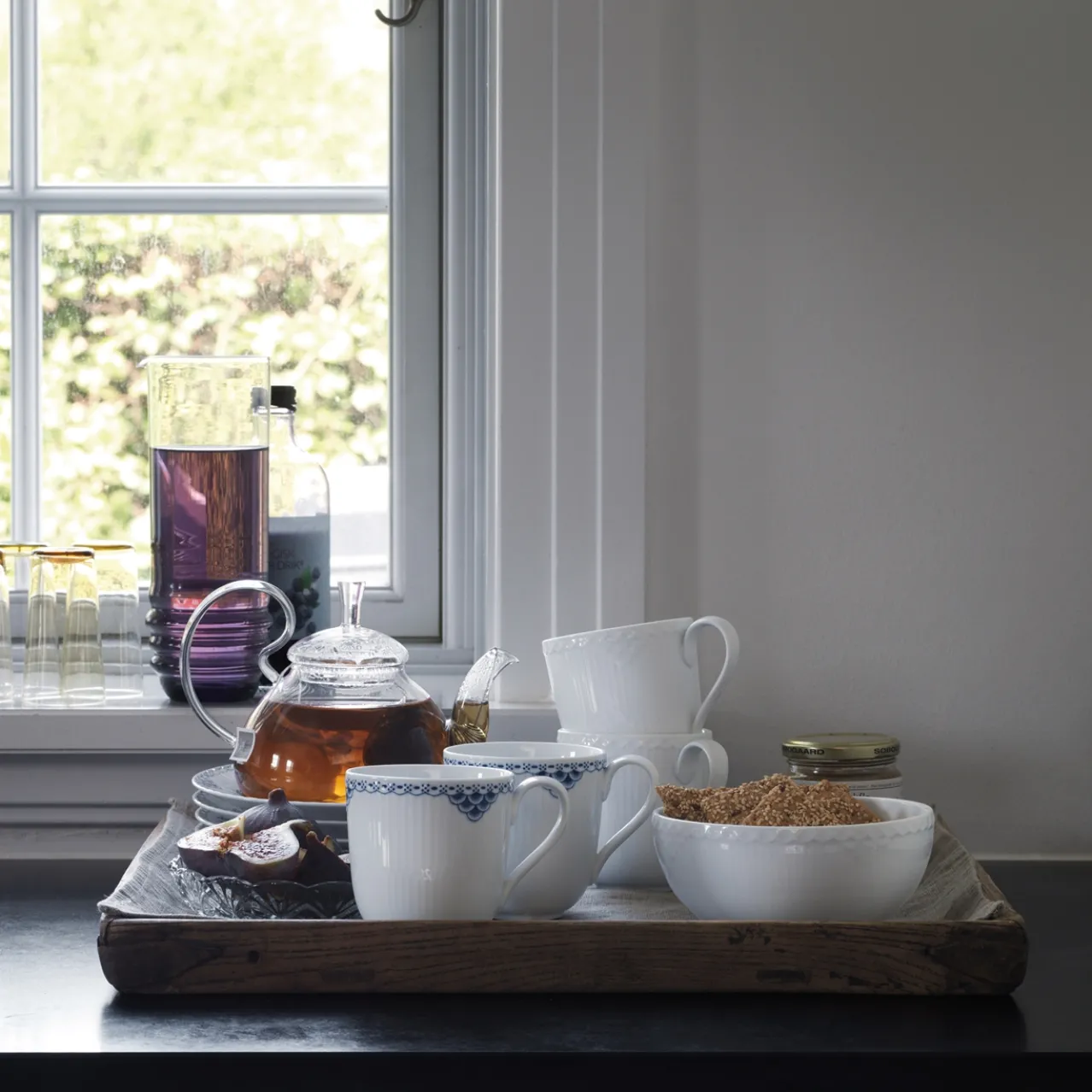 White Fluted Half Lace Bowl, 73 cl