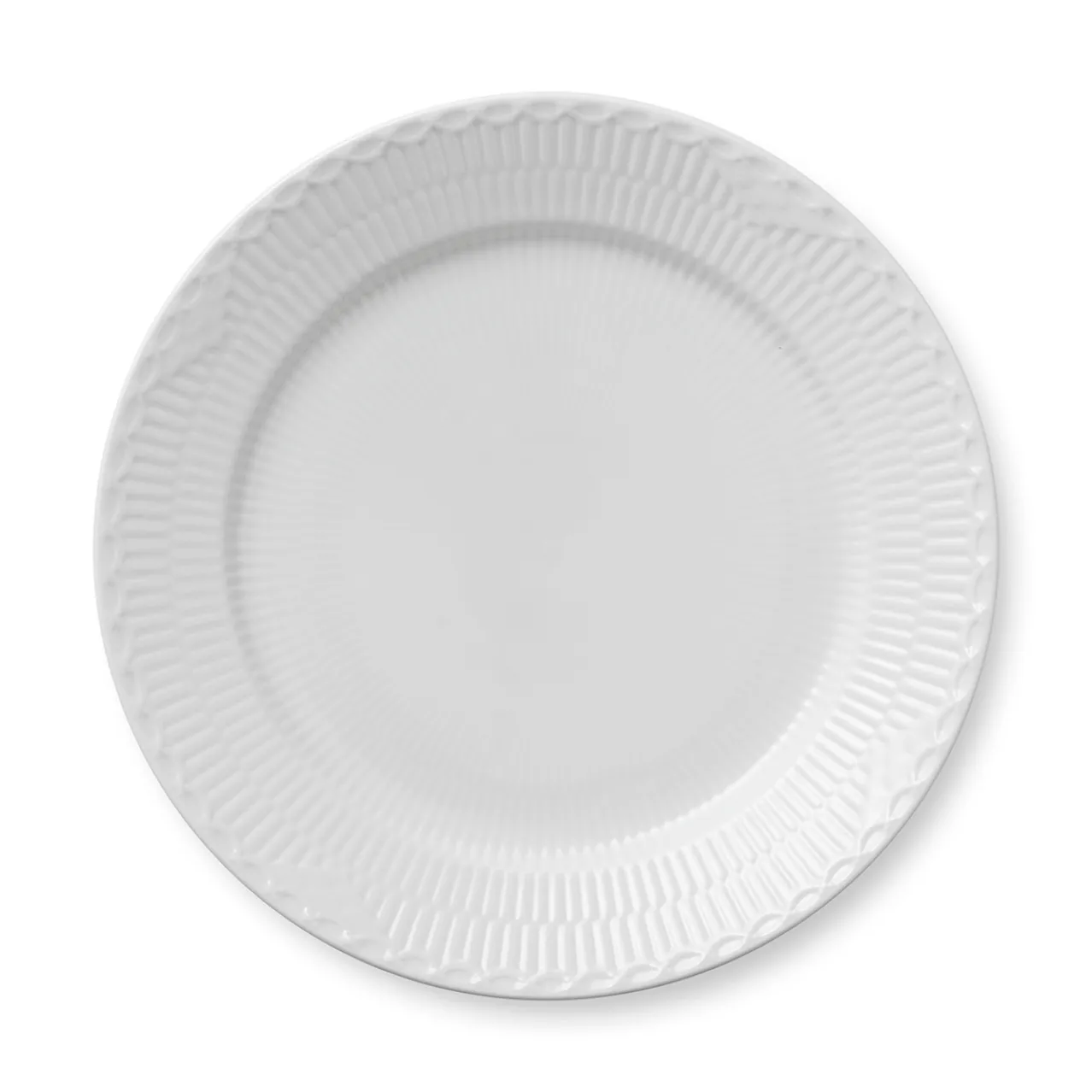 White Fluted Half Lace Plate, 27 cm