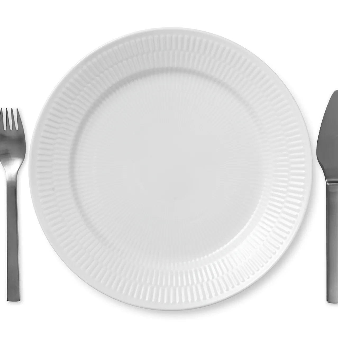 White Fluted Plate, 27 cm