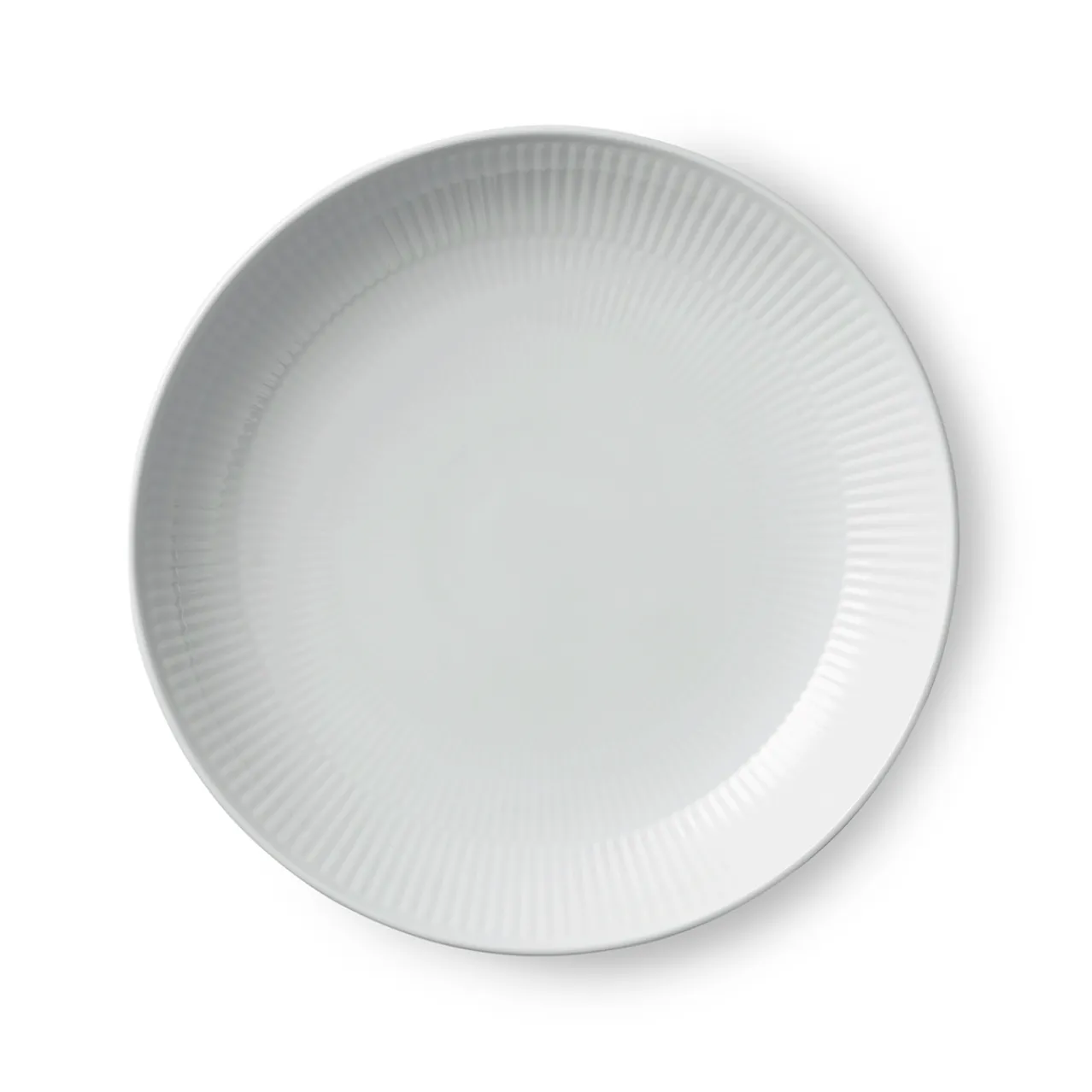 White Fluted Plate Coupe, 25 cm