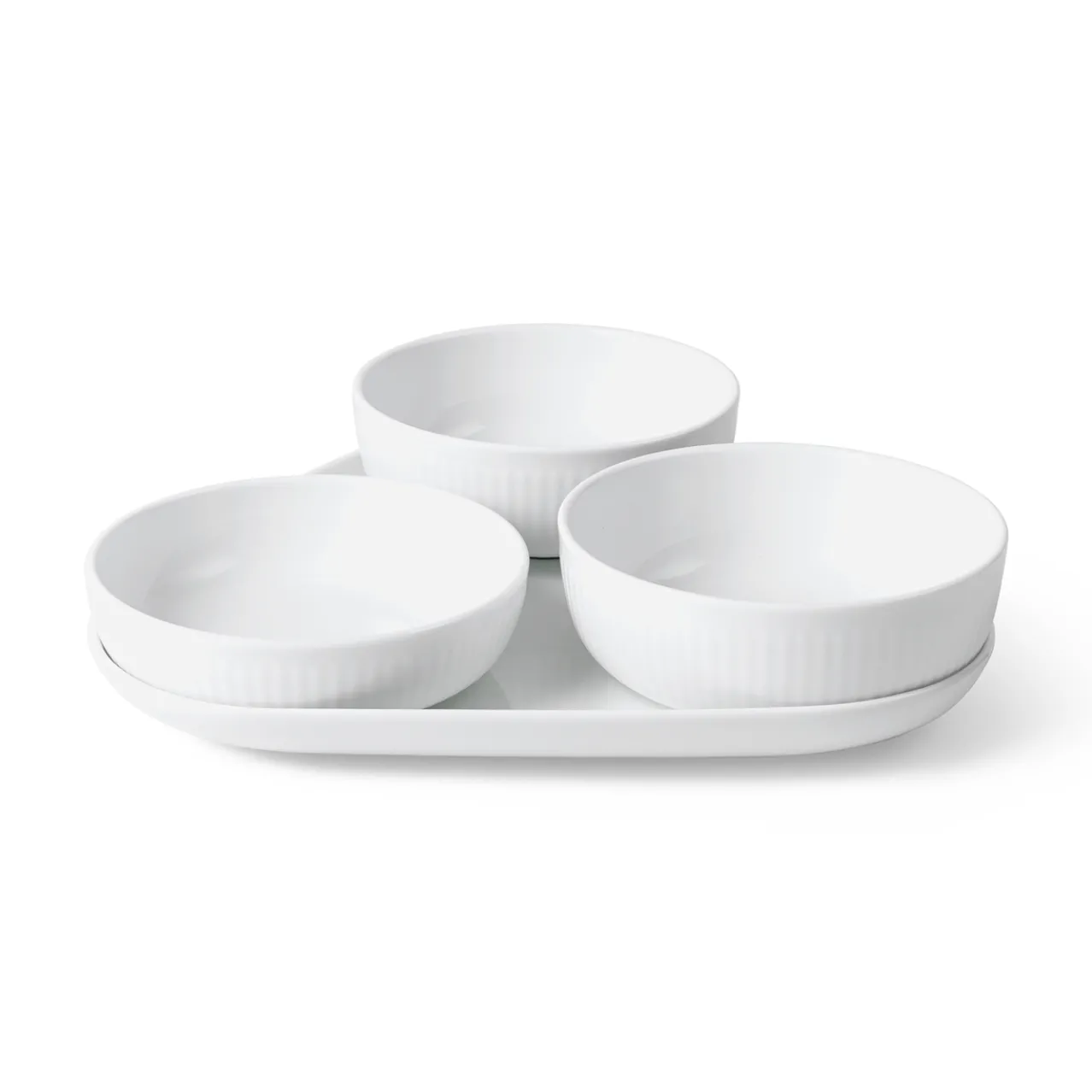 White Fluted Serving Set, 24.5 cm, 4 pcs