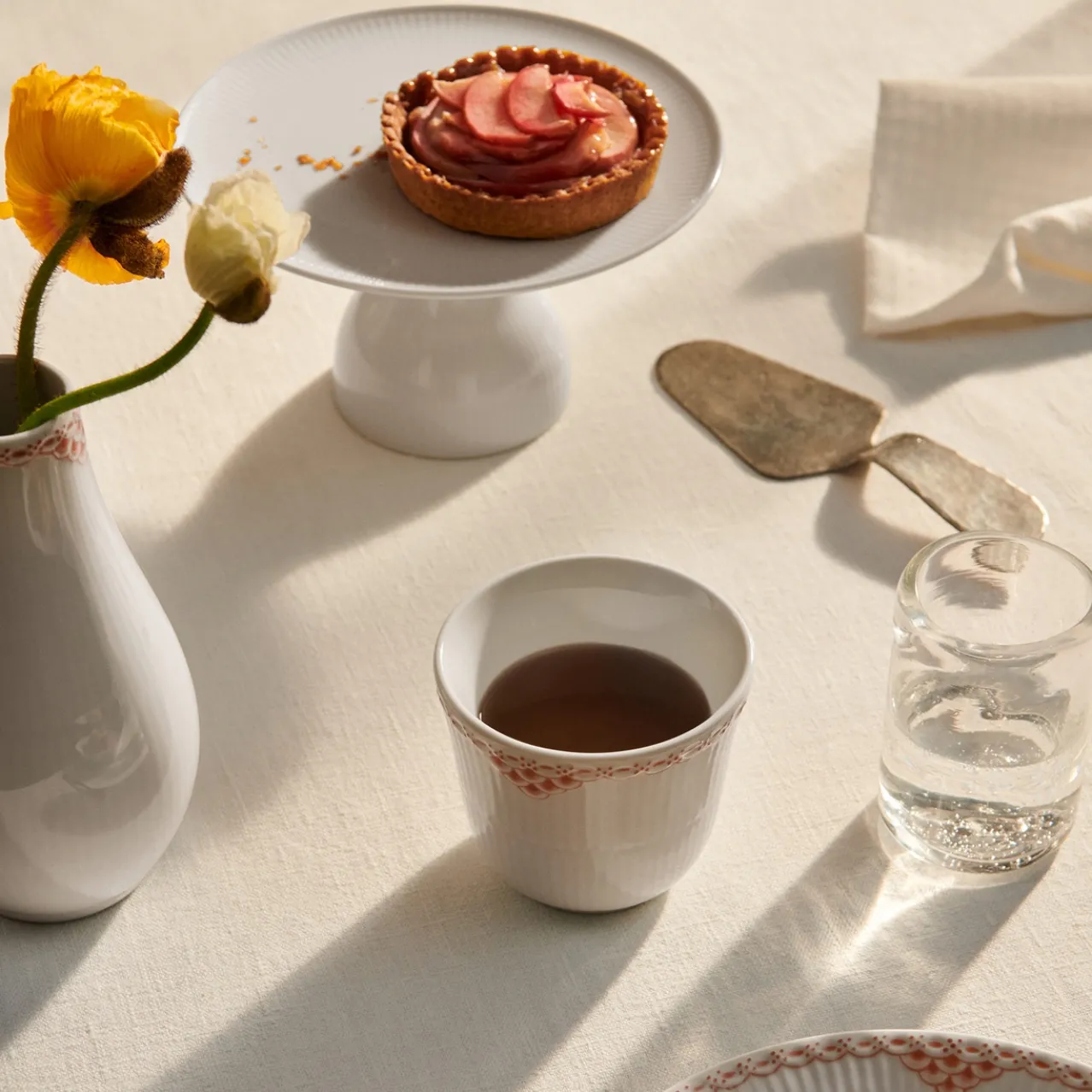 White Fluted Serving Set, 24.5 cm, 4 pcs