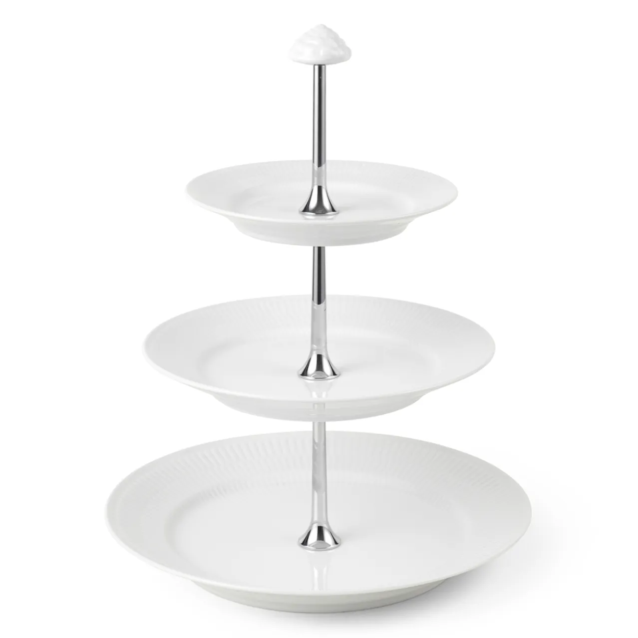 White Fluted Étagère, 3 layers