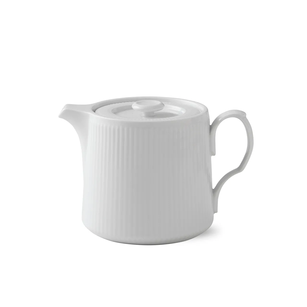 White Fluted Teapot, 75 cl